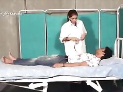 hindi lady doctor shruti bhabhi romance with patient boy in blue saree hot scene